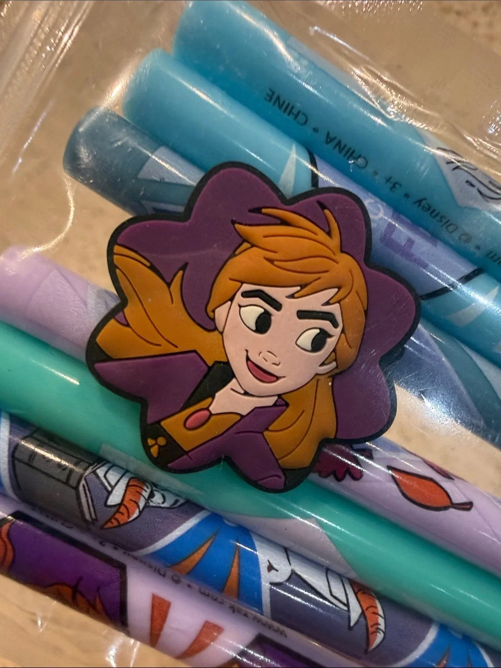 Kids' Frozen Character Party Straws - Blue, Purple & Teal